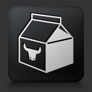 Black Square Button with Milk Carton