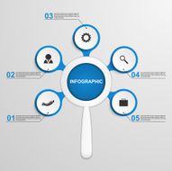 Abstract infographic with a magnifying glass N2