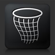 Black Square Button with Basketball Net