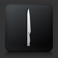 Black Square Button with Sharp Barbecue Knife