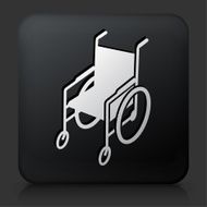 Black Square Button with Wheelchair Icon