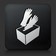 Black Square Button with Glove Box Icon