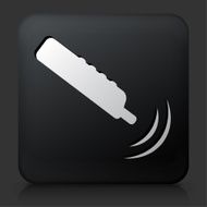 Black Square Button with Metal Detector Icon