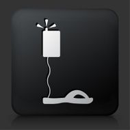 Black Square Button with Ankle Detector Icon