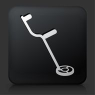 Black Square Button with Metal Detector Icon N3