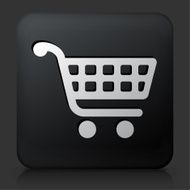 Black Square Button with Shopping Cart Icon N5