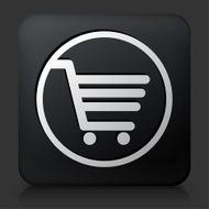 Black Square Button with Shopping Cart Icon N6