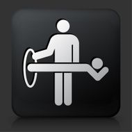 Black Square Button with Magic Trick Icon