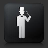Black Square Button with Magician Icon