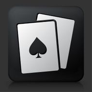 Black Square Button with Cards Icon