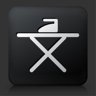 Black Square Button with Iron &amp; Board Icon