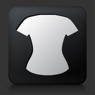 Black Square Button with Female Clothes Icon