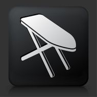 Black Square Button with Iron Board Icon