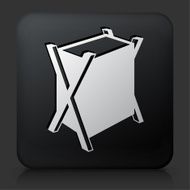 Black Square Button with Laundry Bag Icon