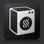Black Square Button with Dryer Icon N2