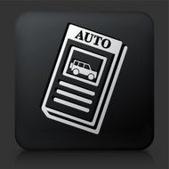 Black Square Button with Auto Book Icon