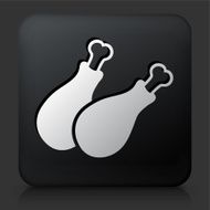 Black Square Button with Chicken Legs Icon