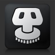Black Square Button with Car Wash Brush Icon
