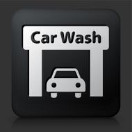 Black Square Button with Car Wash Icon N2