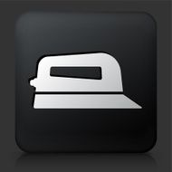 Black Square Button with Iron Icon N3