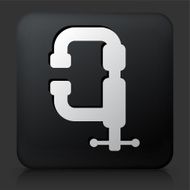 Black Square Button with Table Mount Icon