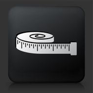 Black Square Button with Tape Measure Icon