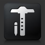Black Square Button with Sketching Tools Icon