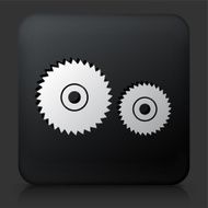 Black Square Button with Gear Icon