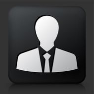 Black Square Button with Businessman Profile Icon