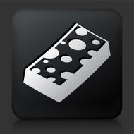Black Square Button with Sponge Icon