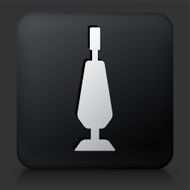 Black Square Button with Vacum Icon