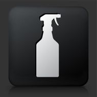 Black Square Button with Cleaning Spray Icon