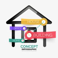 Home icon infographic concept line style