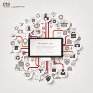 Icon tree Flat abstract background with web icons Interface symbols