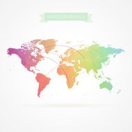 World map with elements of infographics