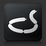 Black Square Button with Sausages