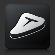 Black Square Button with Meat Stake