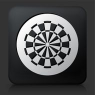 Black Square Button with Dartboard
