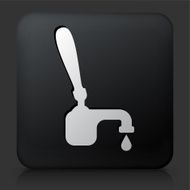Black Square Button with Beer Tap Handle