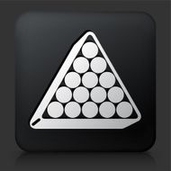 Black Square Button with Billiards Triangle Setup