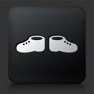 Black Square Button with Baby Shoes