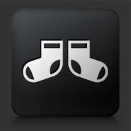 Black Square Button with Baby Socks
