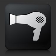 Black Square Button with Blow Dryer
