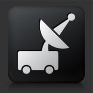 Black Square Button with Satellite Dish Machine