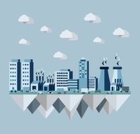 Pollution city concept illustration in flat style design