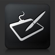 Black Square Button with Drawing Pad Icon