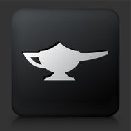 Black Square Button with Magic Lamp Icon