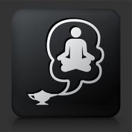 Black Square Button with Genie in a Lamp Icon