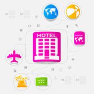 Set of summer tourism icons N4