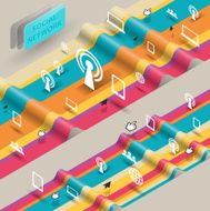 wave of social media concept and communication icons